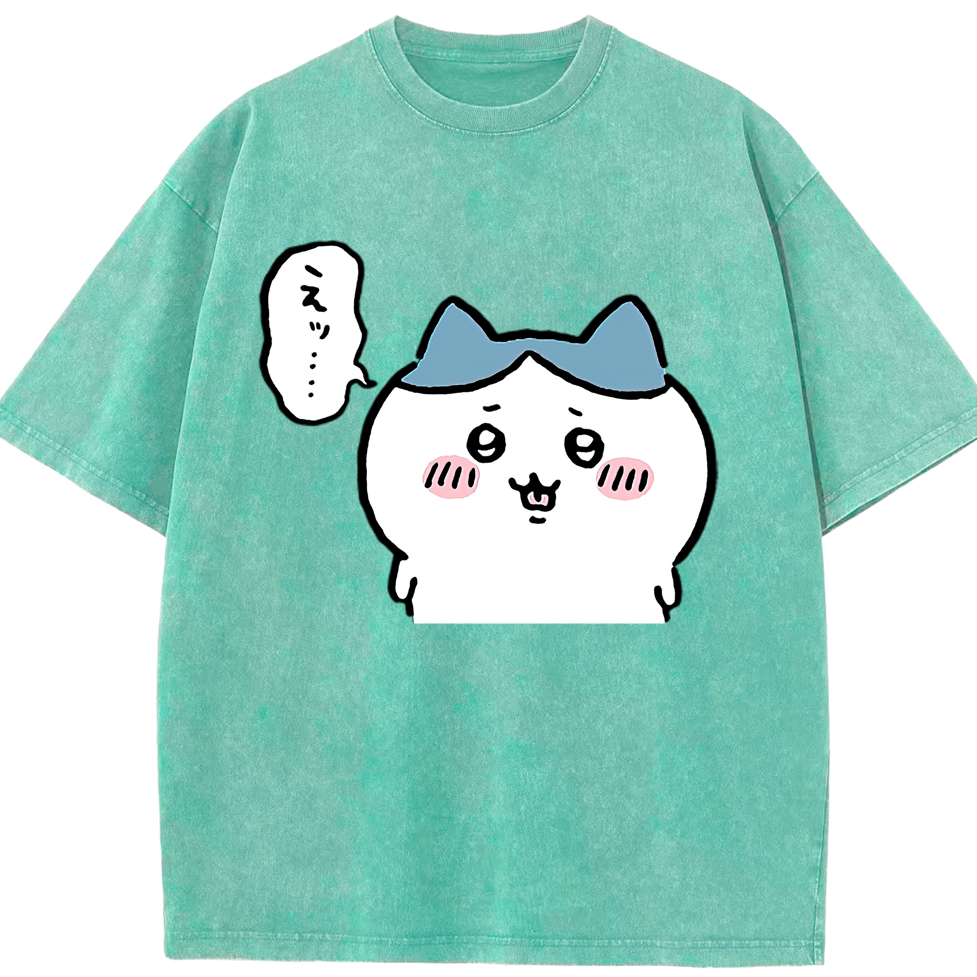 （画像用） ちいかわ ハチワレ Chii-kawa hachiware 綿100% ヴィンテージ風 半袖Tシャツ（フロントプリント）